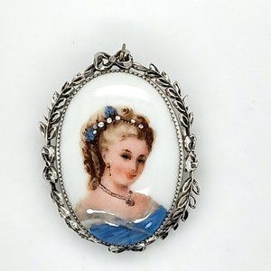 Hand Painted Cameo by Whiting and Davis CO